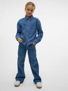 Vero Moda VMDAISY Tiro alto Corte wide Vaqueros -Medium Blue Denim - 10290899