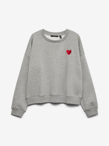 Vero Moda VMMALYHEART Bluza -Light Grey Melange - 10339216