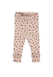 MAMA.LICIOUS Leggings with frills -Spa Rose/Fig/Berry Red - 1533032800