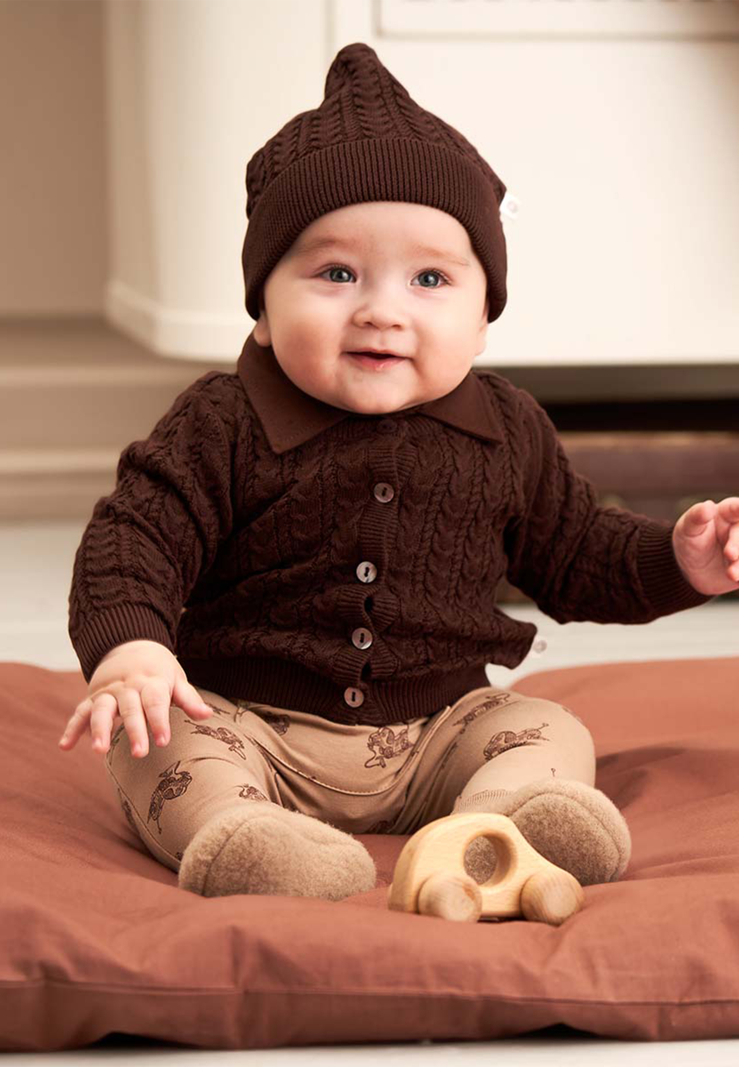 MAMA.LICIOUS Knitted baby-cardigan  -Coffee - 1546004100