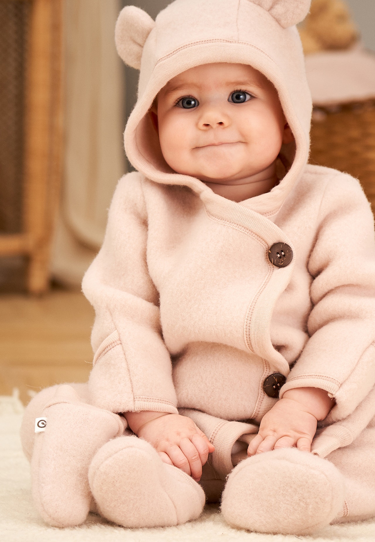 MAMA.LICIOUS Uld baby-fleece heldragt -Spa Rose - 1584057600