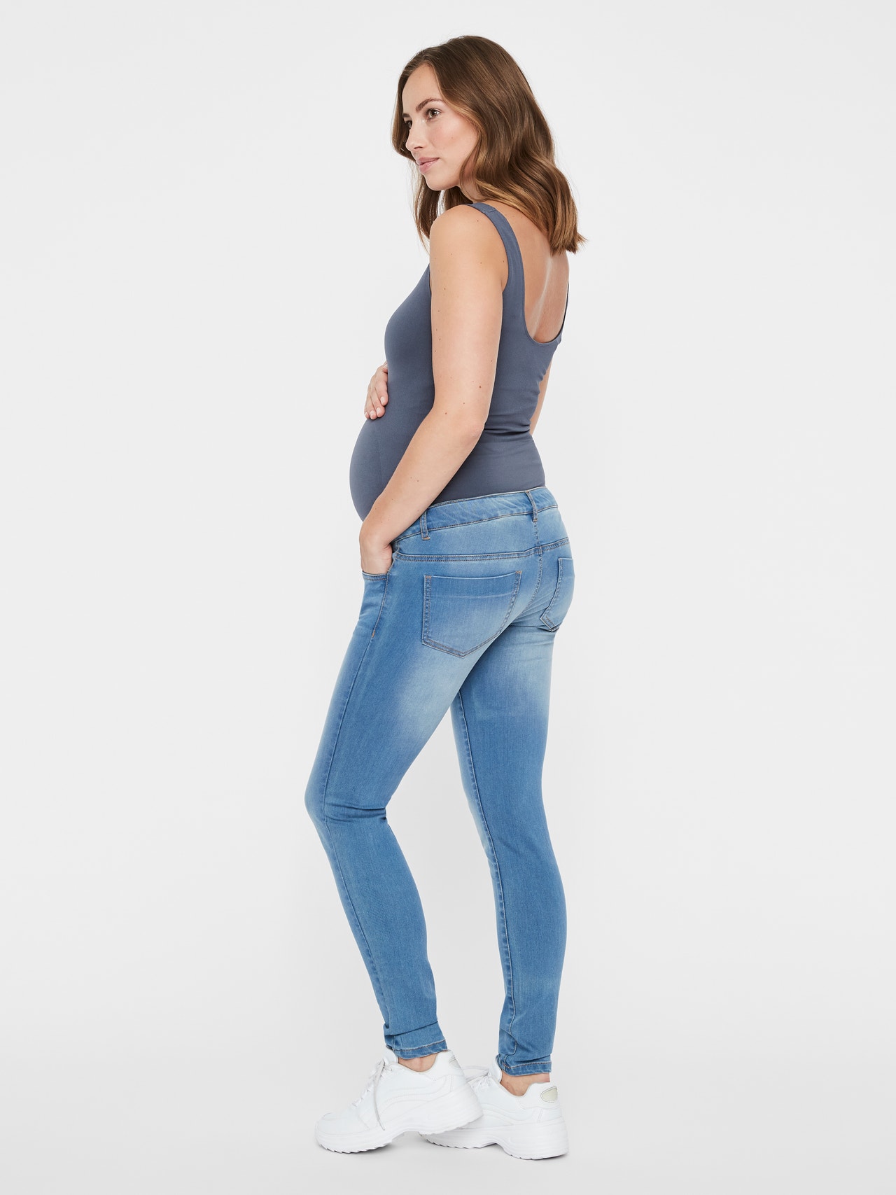 MAMA.LICIOUS Jeans Slim Fit -Blue Denim - 20008307