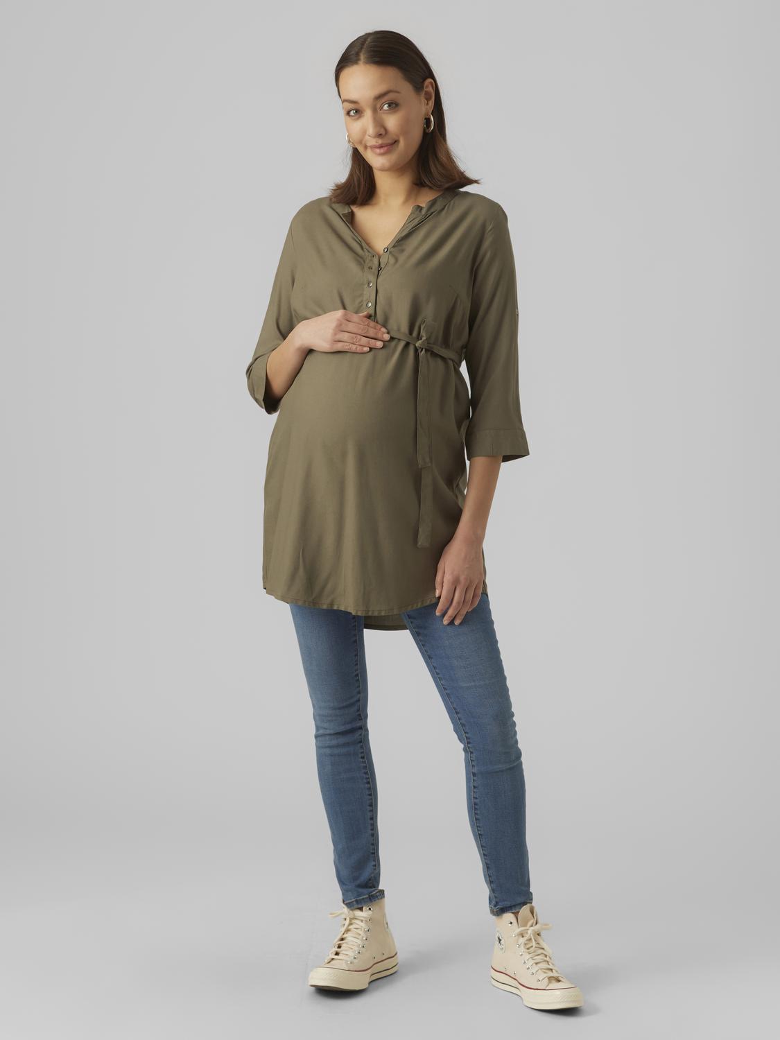 MAMA.LICIOUS Tunic top -Dusty Olive - 20010957
