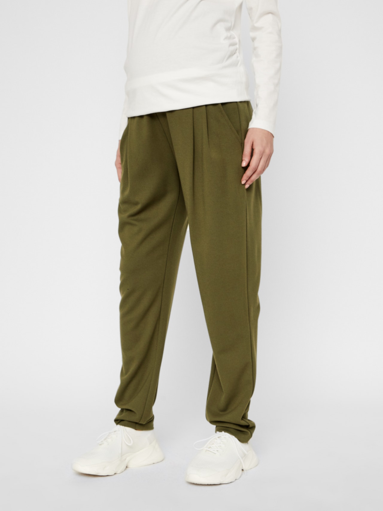 MAMA.LICIOUS Regular Fit Trousers -Dusty Olive - 20011011