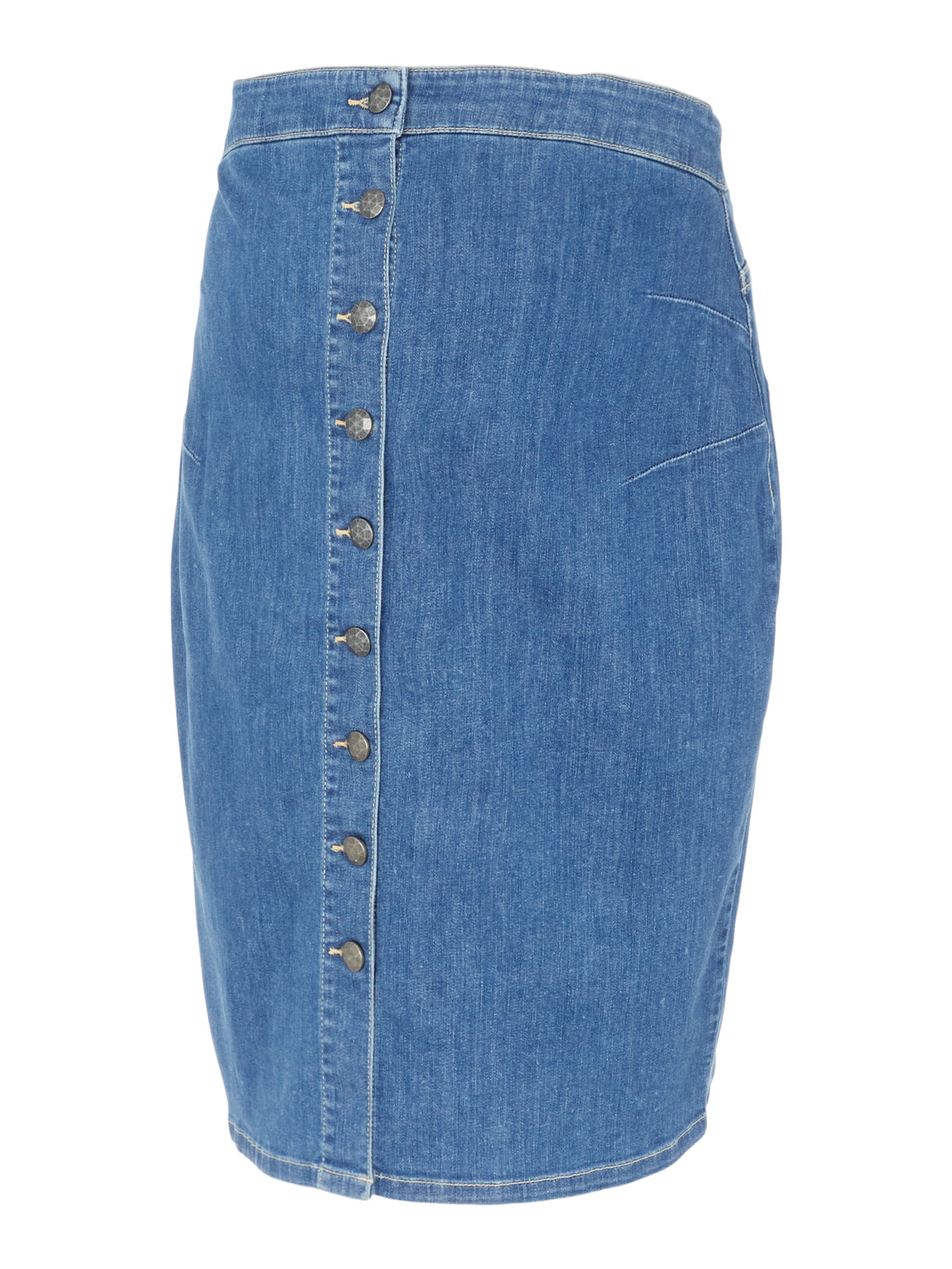 Maternity knee clearance length denim skirt