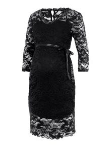 MAMA.LICIOUS Robe longue Regular Fit Col en V -Black - 20011313