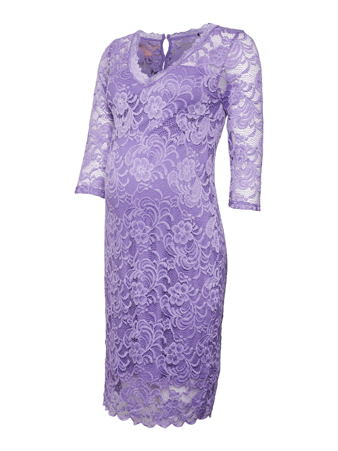 MAMA.LICIOUS Robe longue Regular Fit Col en V -Dahlia Purple - 20011313