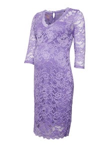 MAMA.LICIOUS Vestido largo Corte regular Cuello en V -Dahlia Purple - 20011313