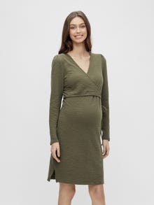 MAMA.LICIOUS Robes Regular Fit Col en V -Dusty Olive - 20012670