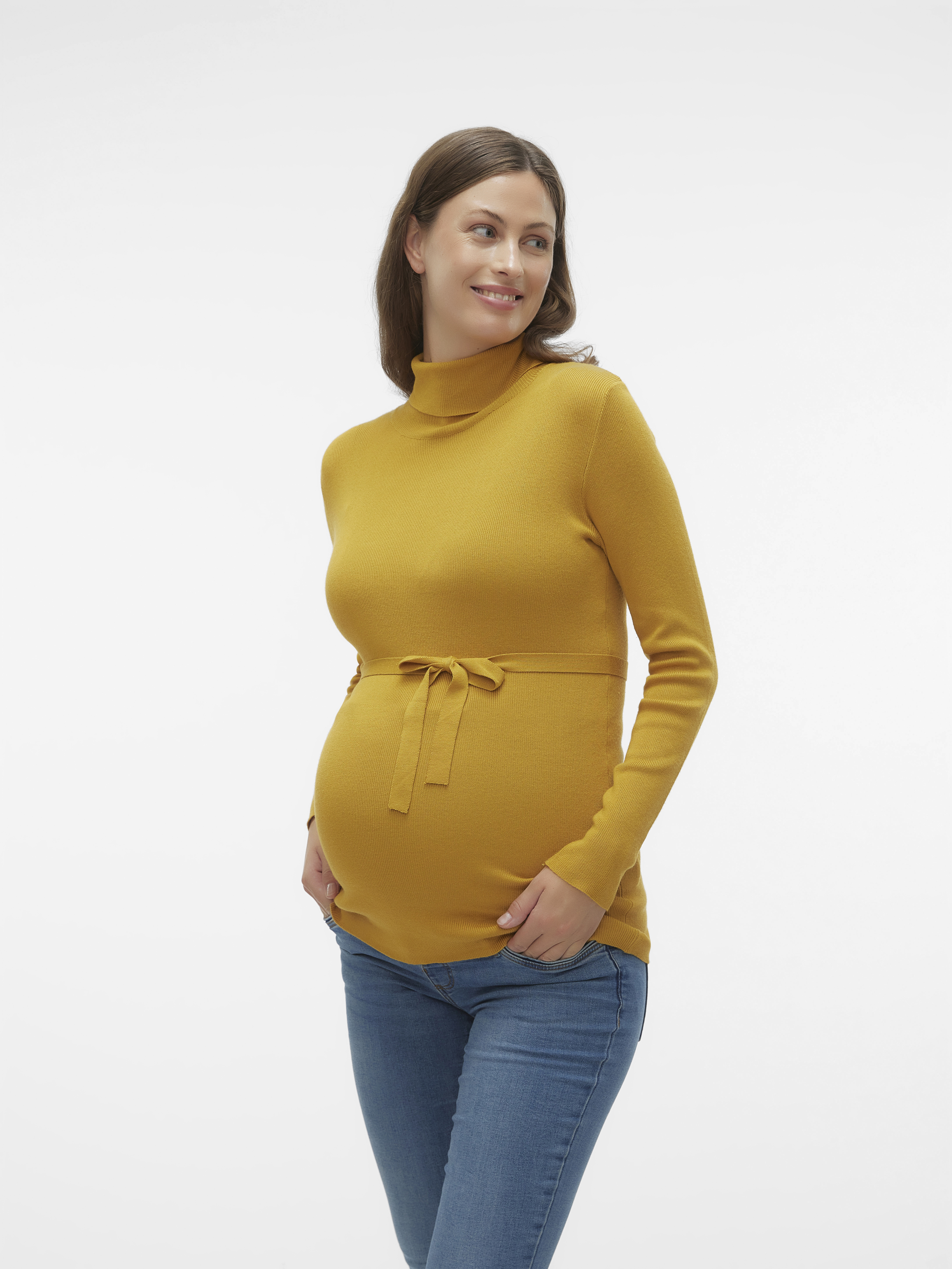 MAMA.LICIOUS Knitted maternity-pullover -Amber Gold - 20013064