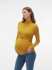 MAMA.LICIOUS Knitted maternity-pullover -Amber Gold - 20013064