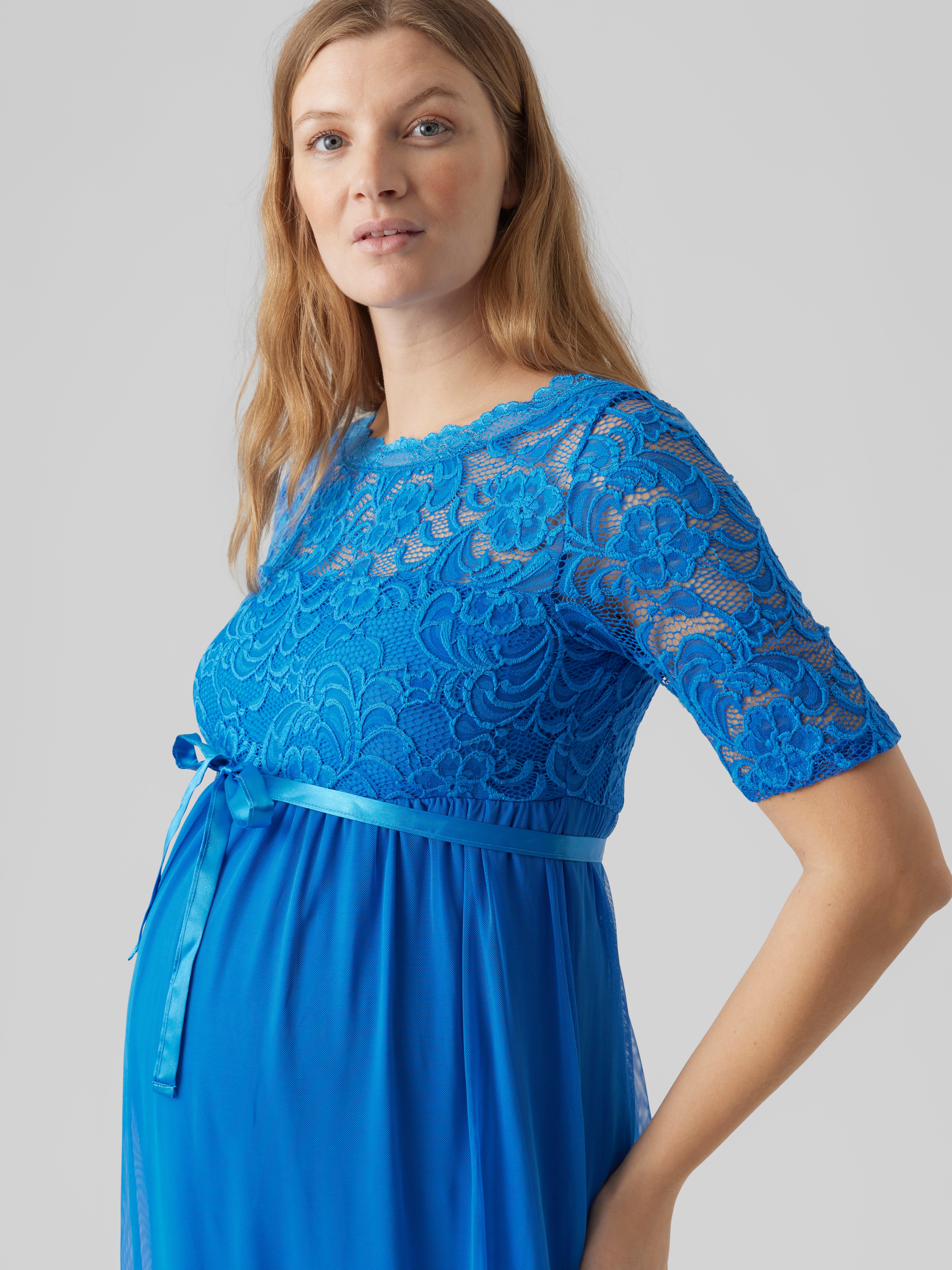 Light blue shop lace maternity dress