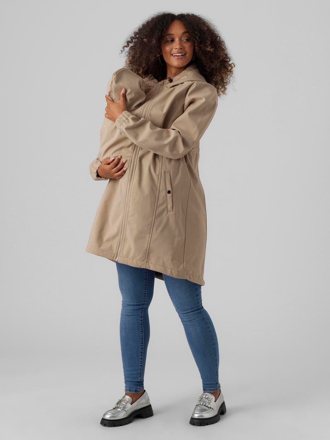 Maternity coat Light Brown MAMA.LICIOUS