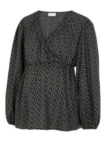 MAMA.LICIOUS Top Regular Fit Scollo a V -Black - 20013835