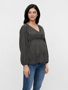 MAMA.LICIOUS Top Regular Fit Scollo a V -Black - 20013835