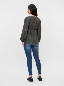 MAMA.LICIOUS Top Regular Fit Scollo a V -Black - 20013835