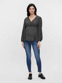 MAMA.LICIOUS Top Regular Fit Scollo a V -Black - 20013835