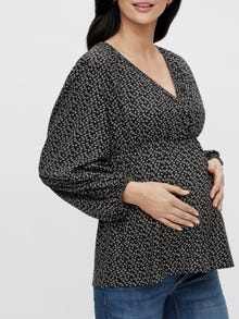 MAMA.LICIOUS Top Regular Fit Scollo a V -Black - 20013835