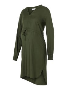 MAMA.LICIOUS Krój regularny Kolnierz koszulowy Mankiety marszczone na gumce Sukienka -Duffel Bag - 20013899