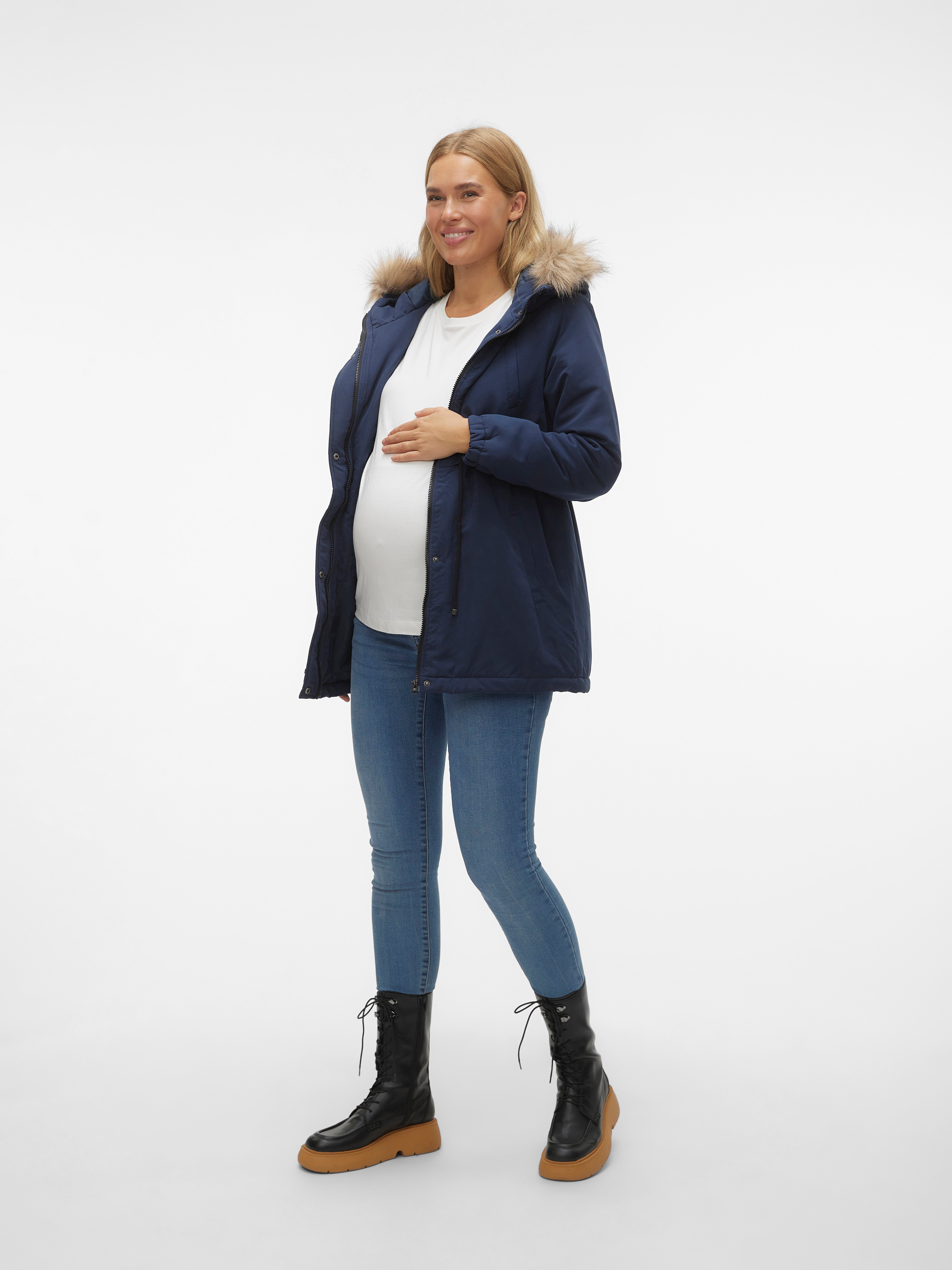 MAMA.LICIOUS Women's Mllisa Bw 3-in-1 Jacket A. Maternity, Tobacco Brown, L  : : Fashion