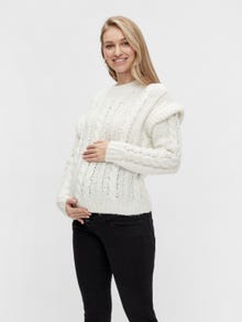 MAMA.LICIOUS Knitted maternity-pullover -Cloud Dancer - 20014719
