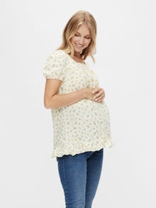 MAMA.LICIOUS Tops Regular Fit Col carré -Almond Oil - 20014799