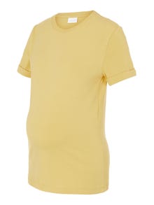 MAMA.LICIOUS Luzno dopasowane Z kapturem T-shirt -Misted Yellow - 20015172