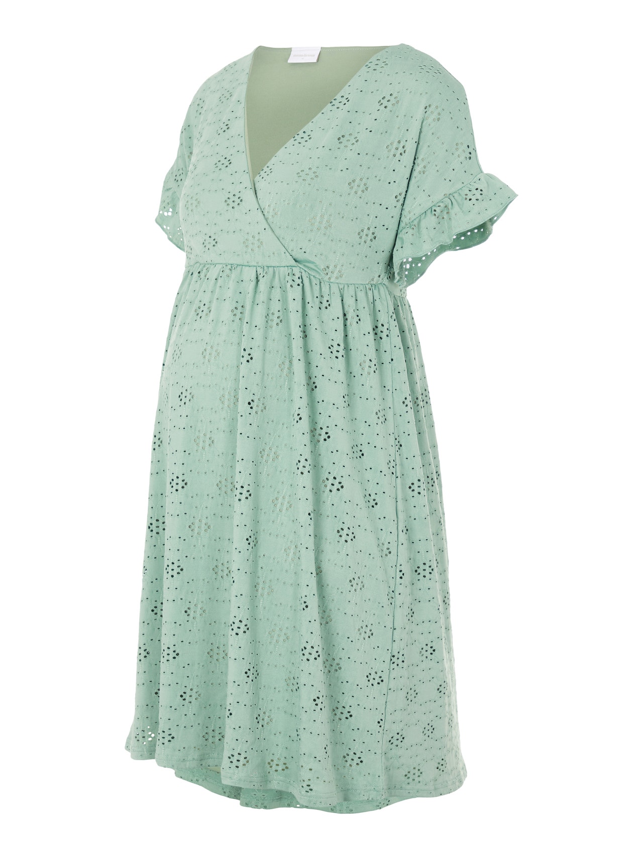 MAMA.LICIOUS Normal geschnitten V-Ausschnitt Kleid -Granite Green - 20015317