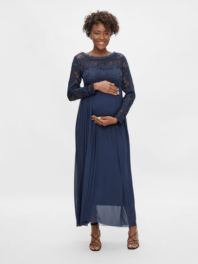 Mamalicious Roberta Mary Ruffle Maxi Maternity & Nursing Dress, Black at  John Lewis & Partners