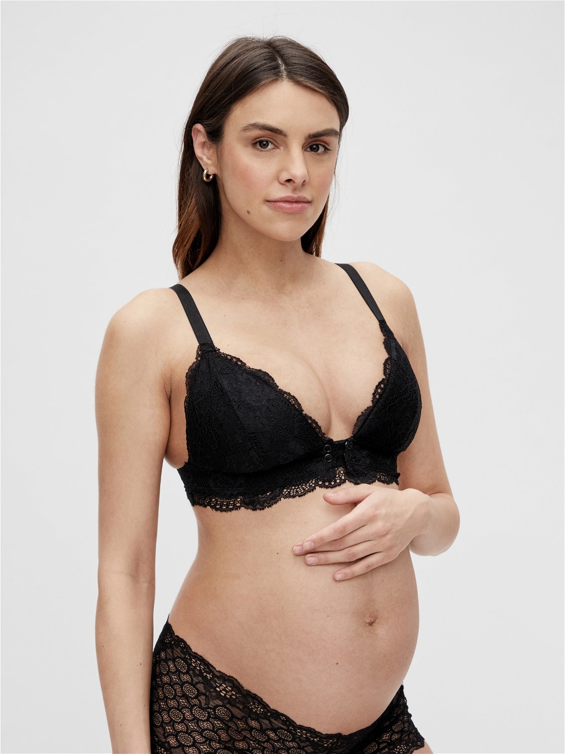 Mamalicious Maternity seamless ribbed nursing bra in black