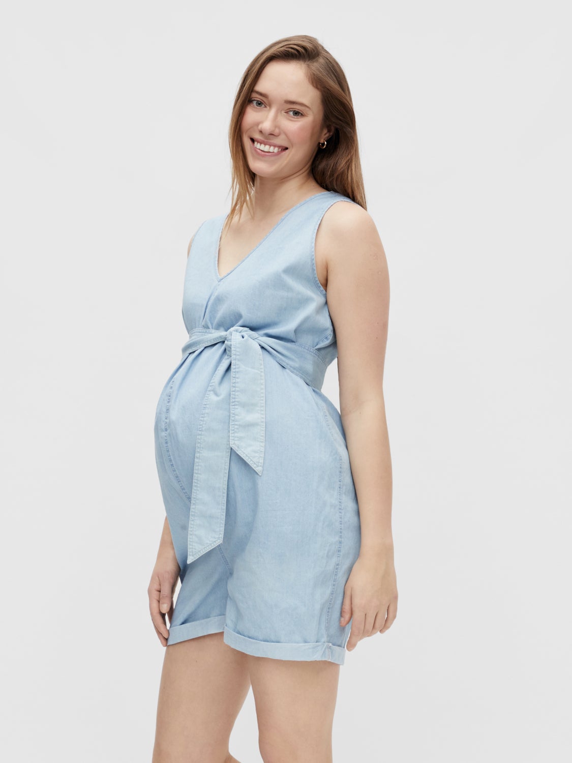 Light blue best sale maternity jumpsuit