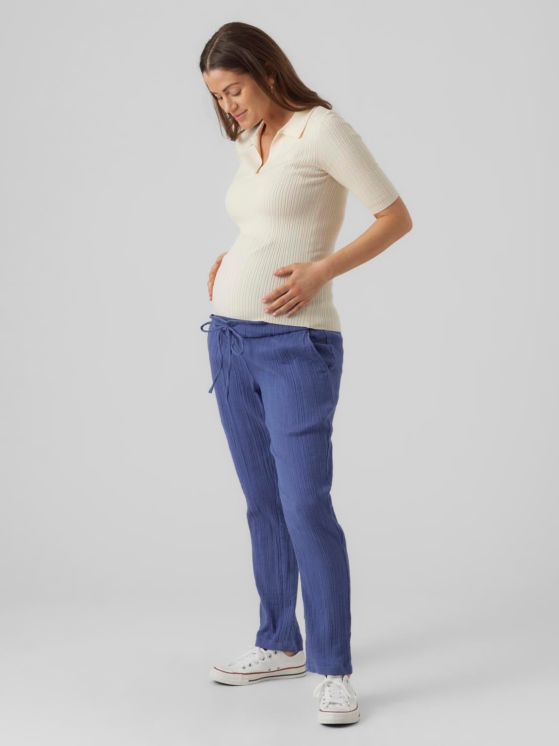 Mammas Maternity Lycra Spandex Soft & Stretchable Solid Maternity Trouser  White Online in India, Buy at Best Price from Firstcry.com - 14936951