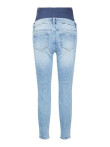 MAMA.LICIOUS Slim Fit Medelhög midja Jeans -Light Blue Denim - 20015455