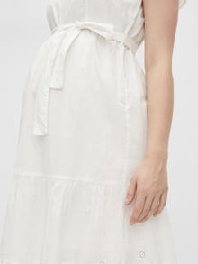 MAMA.LICIOUS Krój regularny Okragly dekolt Sukienka -Bright White - 20015697