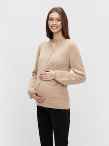 MAMA.LICIOUS Cardigans en maille Col rond -Mahogany Rose - 20015834