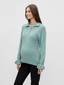 MAMA.LICIOUS Knitted maternity-pullover -Cameo Green - 20015835