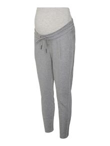 MAMA.LICIOUS Luzno dopasowane Spodnie -Medium Grey Melange - 20015988