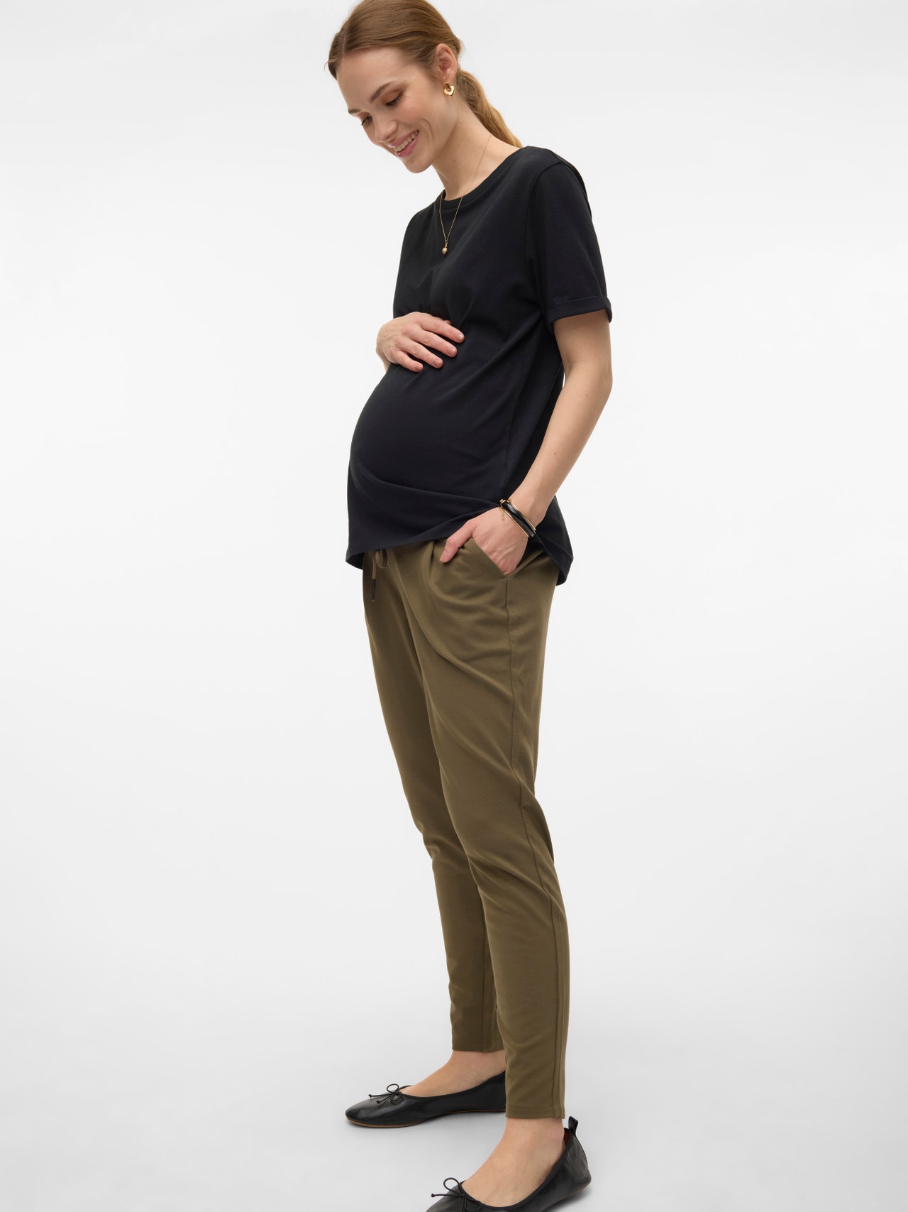 MAMA.LICIOUS Maternity-trousers -Ivy Green - 20015988