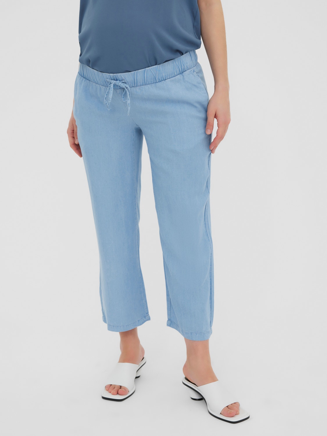 MAMA.LICIOUS Pantalones Corte wide leg -Light Blue Denim - 20016013