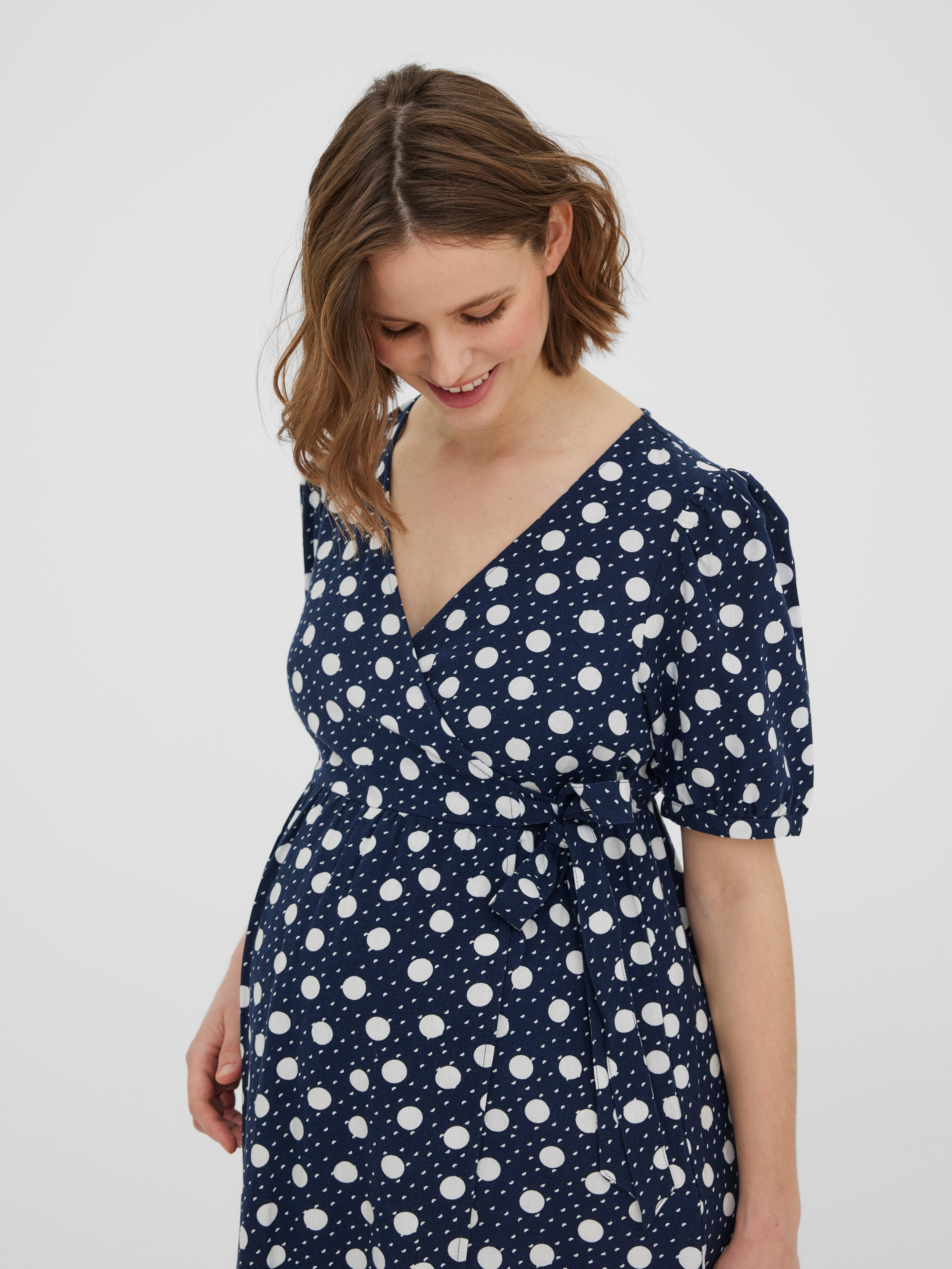 Navy wrap best sale maternity dress