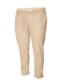 MAMA.LICIOUS Regular Fit Curve Trousers -Cuban Sand - 20016127