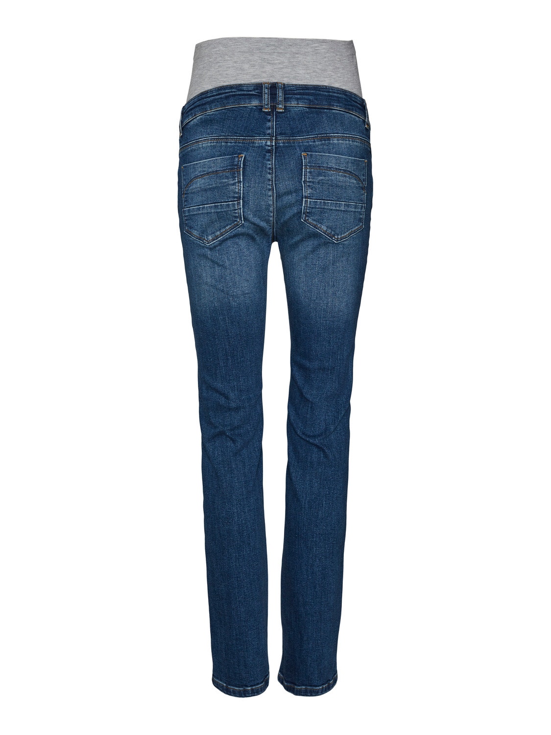 MAMA.LICIOUS Krój prosty Jeans -Medium Blue Denim - 20016511