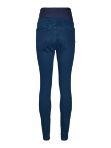 MAMA.LICIOUS Slim fit Erittäin korkea vyötärö Jeggingsit -Medium Blue Denim - 20016535