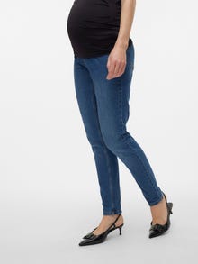 MAMA.LICIOUS Slim fit Erittäin korkea vyötärö Jeggingsit -Medium Blue Denim - 20016535