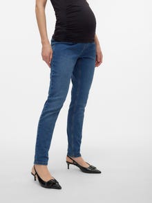 MAMA.LICIOUS Slim fit Erittäin korkea vyötärö Jeggingsit -Medium Blue Denim - 20016535