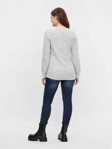 MAMA.LICIOUS Knitted maternity-pullover -Light Grey Melange - 20016830