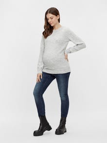 MAMA.LICIOUS Knitted maternity-pullover -Light Grey Melange - 20016830
