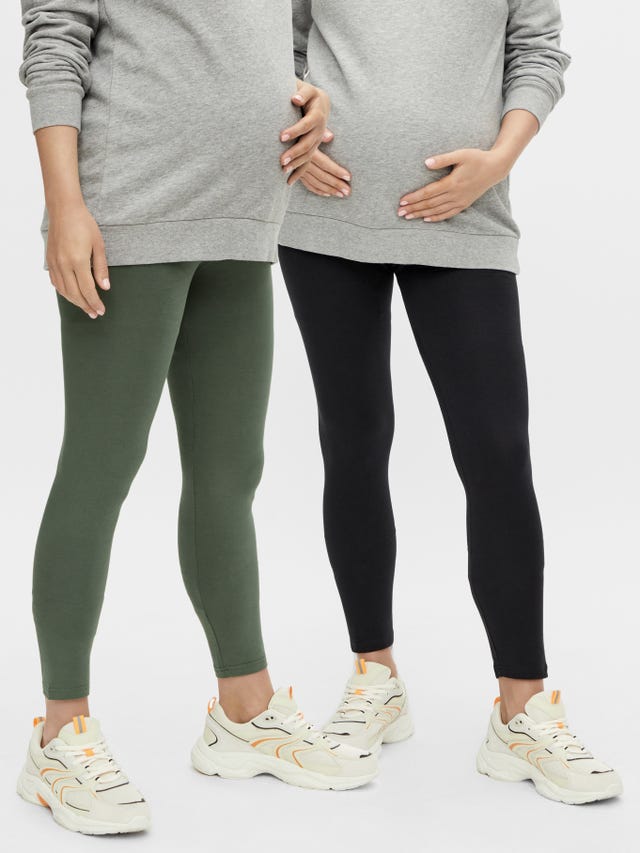 Mamalicious Maternity seamless legging co-ord in khaki green