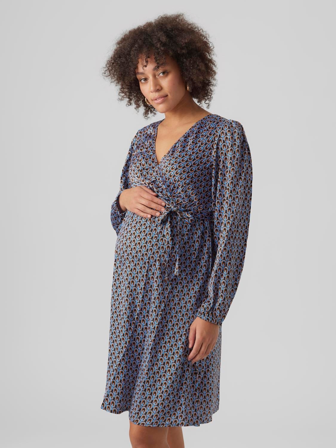 Mamalicious Maternity polka dot maxi dress in baby blue