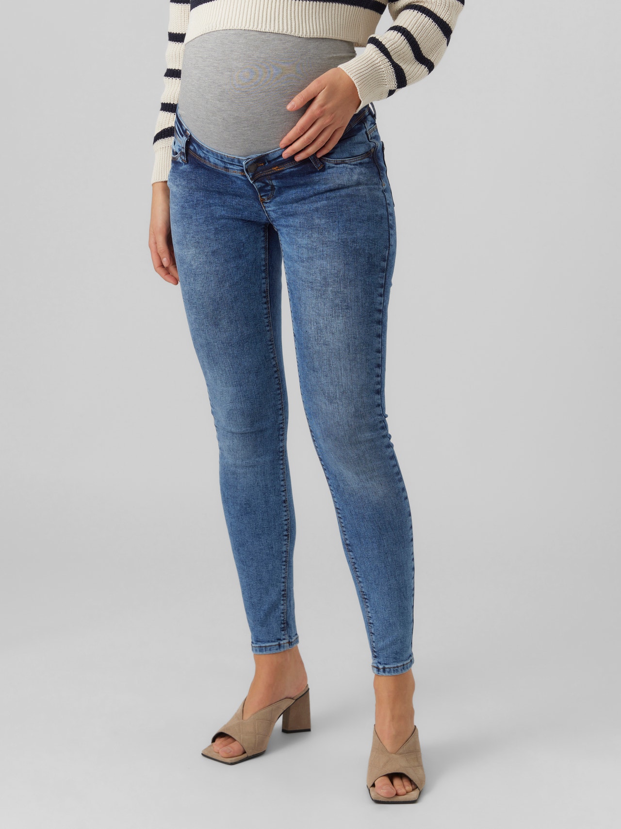 MAMA.LICIOUS Jeans Slim Fit -Medium Blue Denim - 20017024